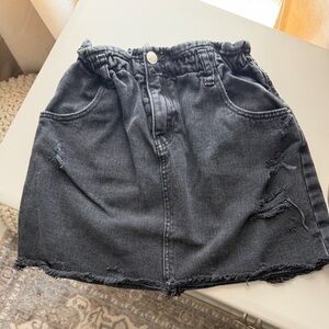 Zara Black Distressed Mini Skirt